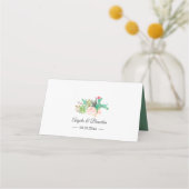 Carte De Placement Table de Mariage floral de cactus succulent vert c (Dos)