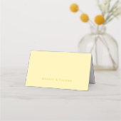 Carte De Placement Table de mariage floral jaune moderne (Dos)