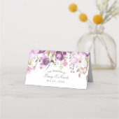 Carte De Placement Table de Mariage Floral Lavender Violet Lilac (Devant)