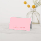 Carte De Placement Table de mariage rétro moderne rose et rouge (Dos)