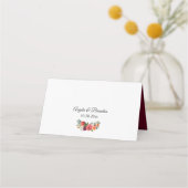 Carte De Placement Table de Mariage rouge floral rouge Bourgogne (Dos)