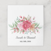 Carte De Placement Table de Mariage rouge rose pâle et foncé (Extérieur déplié)