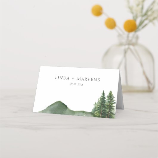 Carte De Placement Table de Mariage Rustic Mountain (Dos)