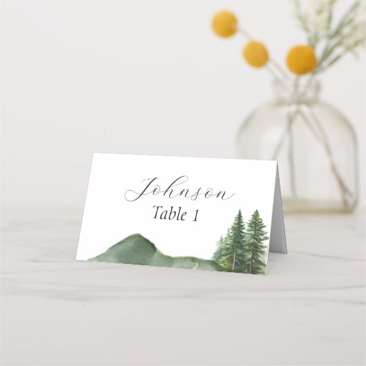 Carte De Placement Table de Mariage Rustic Mountain (Devant)
