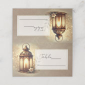 Carte De Placement Table de Mariage Rustique de Lanterne brillante en (Extérieur déplié)