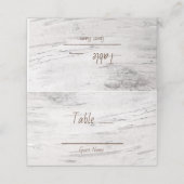 Carte De Placement Table de mariage rustique en bois de bouleau blanc (Extérieur déplié)
