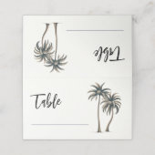 Carte De Placement Table de mariage rustique en palmier tropical (Extérieur déplié)