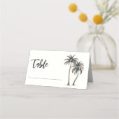 Carte De Placement Table de mariage rustique en palmier tropical (Dos)