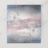 Carte De Placement Table de salle à manger bleu aquarelle moderne et  (Extérieur déplié)