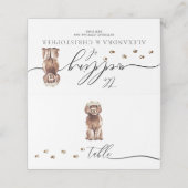 Carte De Placement Table de script du propriétaire de chien de chiot (Extérieur déplié)