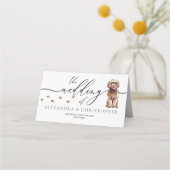 Carte De Placement Table de script du propriétaire de chien de chiot (Dos)