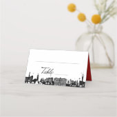 Carte De Placement Table de script rétro Las Vegas Skyline (Devant)