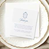 Carte De Placement Table de style chinoiserie bleu de Delft, Nom et M