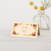 Carte De Placement Table d'été pour l'action d'amour des feuilles et (Dos)