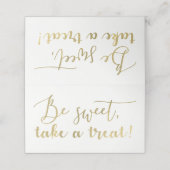 Carte De Placement Table en feuille d'or soit doux prends une gâterie (Extérieur déplié)