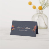 Carte De Placement Table et nom de lieu floral gothique élégant (Dos)