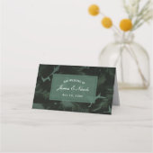 Carte De Placement Table Feuille Green & Black Chic Tropical Siège (Devant)