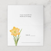 Carte De Placement Table mariage à la mode en crocus jaune (Extérieur déplié)