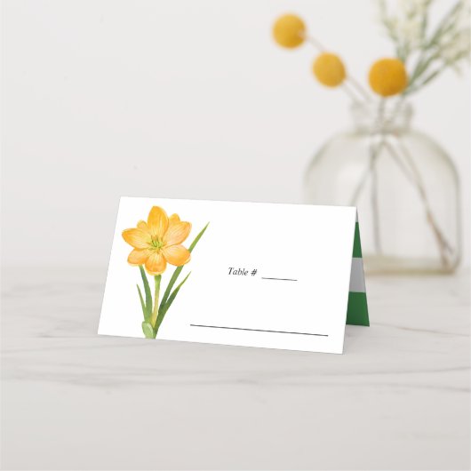 Carte De Placement Table mariage à la mode en crocus jaune (Devant)