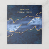 Carte De Placement Table Mariage d'âge en marbre bleu marine moderne (Extérieur déplié)