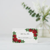 Carte De Placement Table Mariage de Noël de la branche des roses roug (Debout devant)