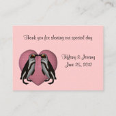 Carte De Placement Table Mariage de pingouins baisants (Dos)
