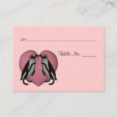 Carte De Placement Table Mariage de pingouins baisants (Devant)