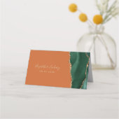 Carte De Placement Table Mariage de rouille d'Agate Or Emerald Green (Dos)