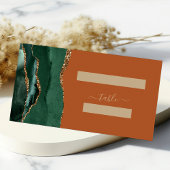 Carte De Placement Table Mariage de rouille d'Agate Or Emerald Green