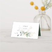 Carte De Placement Table Mariage Feuille verte (Dos)