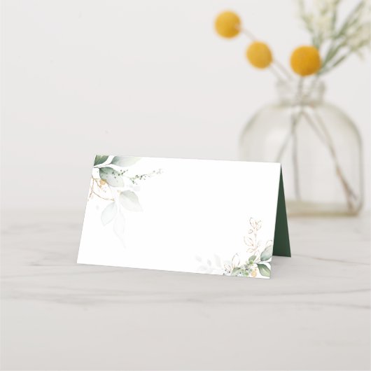 Carte De Placement Table Mariage Feuille verte (Devant)
