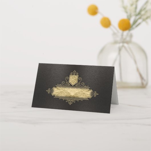 Carte De Placement Table Mariage Gold Filigree fin ID871 (Devant)