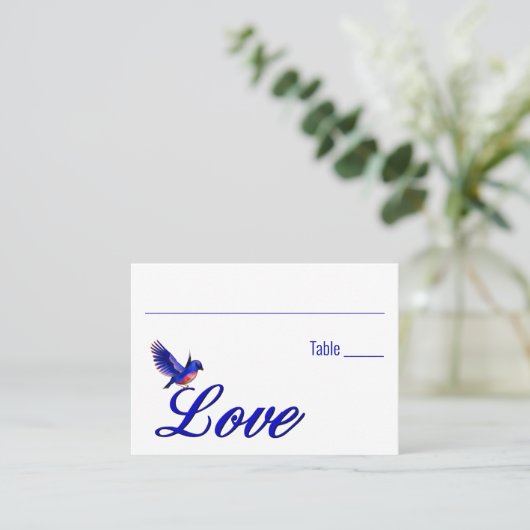 Carte De Placement Table Mariage Love Bluebird (Debout devant)
