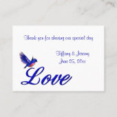 Carte De Placement Table Mariage Love Bluebird (Dos)