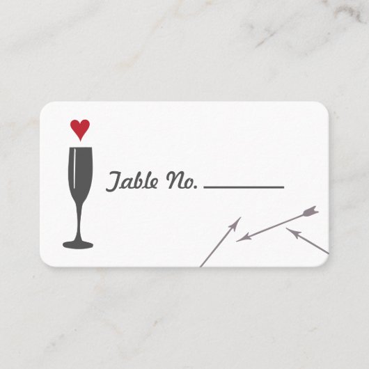 Carte De Placement Table Mariage moderne Valentine (Devant)