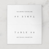 Carte De Placement Table Mariage noir simple (Extérieur déplié)