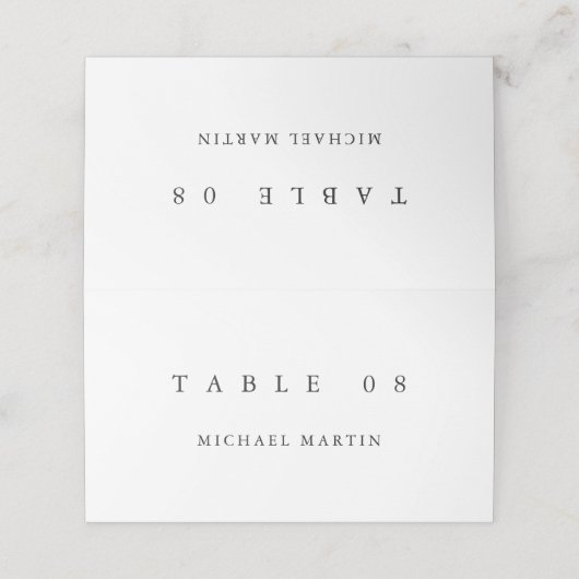 Carte De Placement Table Mariage noir simple (Extérieur déplié)