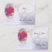 Carte De Placement Table Mariage rose (Devant / Derrière)