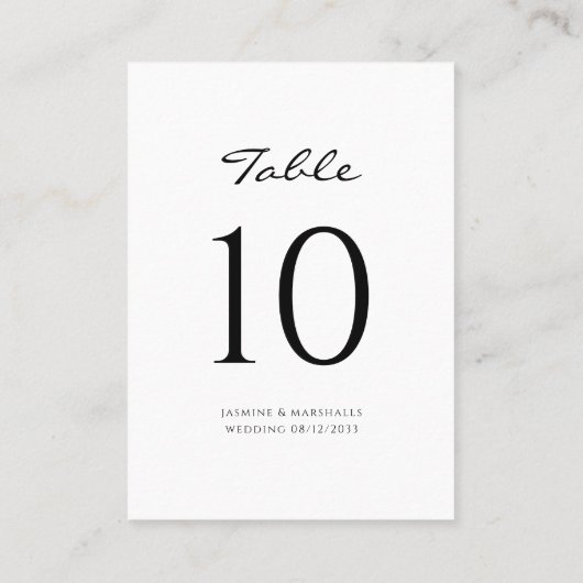 Carte De Placement table mariage simple moderne (Dos)