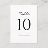 Carte De Placement table mariage simple moderne (Devant)