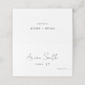 Carte De Placement Table Mariage simple Nom de la carte et choix du r (Extérieur déplié)