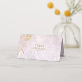 Carte De Placement Table Mv ID867 Gold Abstrait Mariage Fine Lines (Dos)