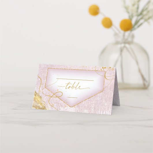 Carte De Placement Table Mv ID867 Gold Abstrait Mariage Fine Lines (Devant)