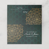 Carte De Placement Table numéro Vert & Or Nuits marocaines arabes (Extérieur déplié)