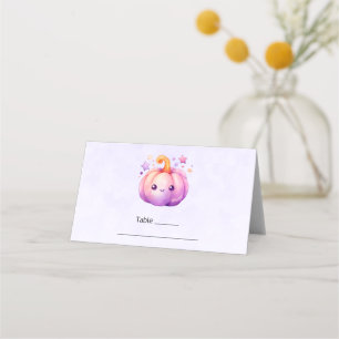 Carte De Placement Table pastel citrouille avec étoiles ambiance rêve