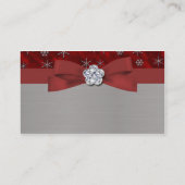 Carte De Placement Table Red Velour & Silver Snowflakes (Dos)