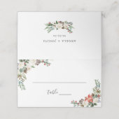 Carte De Placement Table Rustique Chic Winter Floral Mariage (Extérieur déplié)