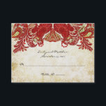 Carte De Placement Table vintage Paisley Damask<br><div class="desc">Vintage Paisley Peacock Mariage damassé Numéros de table Vintage Paisley Peacock Colors ou Fuchsia et Lime Paisley Faire-part de mariage - Paisley Peacock Colours Wedding Invitations,  RSVP,  Save the Date and Direction or Reception Cards. Peacock Wedding Invitations Vintage Art Nouveau Peacock Bird Parade Mariage -voir plus Vintages Bird Products</div>