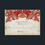 Carte De Placement Table vintage Paisley Damask<br><div class="desc">Vintage Paisley Peacock Mariage damassé Numéros de table Vintage Paisley Peacock Colors ou Fuchsia et Lime Paisley Faire-part de mariage - Paisley Peacock Colours Wedding Invitations,  RSVP,  Save the Date and Direction or Reception Cards. Peacock Wedding Invitations Vintage Art Nouveau Peacock Bird Parade Mariage -voir plus Vintages Bird Products</div>