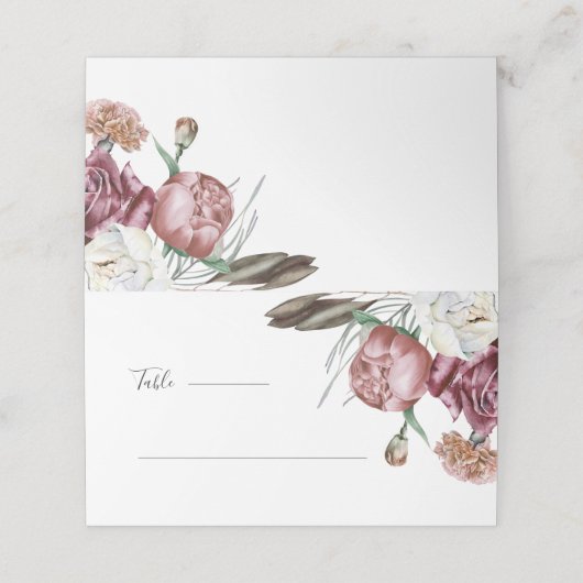 Carte De Placement Tableau Boho Botanique Floral Mariage (Extérieur déplié)